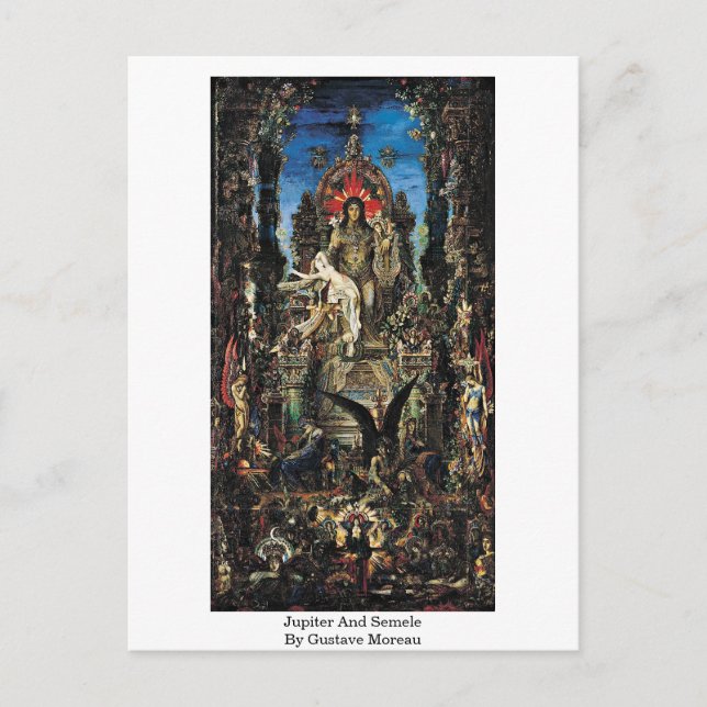 Jupiter und Semele von Gustave Moreau Postkarte (Vorderseite)