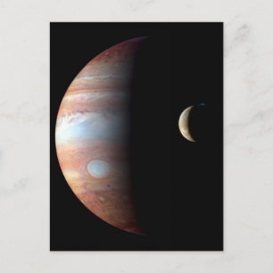 Jupiter und zunehmender Mond Postkarte