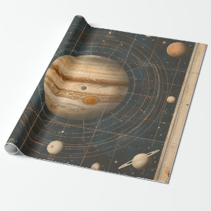 Jupiter-zentrierte Celestial Chart Design Geschenkpapier
