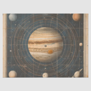 Jupiter-zentrierte Celestial Chart Design Seidenpapier