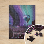 Jupiter | Zukunftsvisionen der NASA<br><div class="desc">Ein Plakatdesign aus der Exoplanet Travel Bureau Reihe der NASA JPL: Visions of the Future stellen sich futuristische Reiseziele in der Galaxie vor. Karo aus der ganzen Serie für mehr Retro-Sci-Fi-Raum-Reise-Bilder. Credit NASA/JPL-Caltech. Verwenden Sie die Entwurfstools, um einen benutzerdefinierten Text hinzuzufügen oder das Bild zu personalisieren.</div>