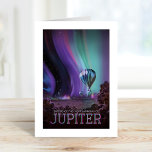 Jupiter | Zukunftsvisionen der NASA Karte<br><div class="desc">Ein Plakatdesign aus der Exoplanet Travel Bureau Reihe der NASA JPL: Visions of the Future stellen sich futuristische Reiseziele in der Galaxie vor. Karo aus der ganzen Serie für mehr Retro-Sci-Fi-Raum-Reise-Bilder. Credit NASA/JPL-Caltech. Verwenden Sie die Entwurfstools,  um einen benutzerdefinierten Text hinzuzufügen oder das Bild zu personalisieren.</div>