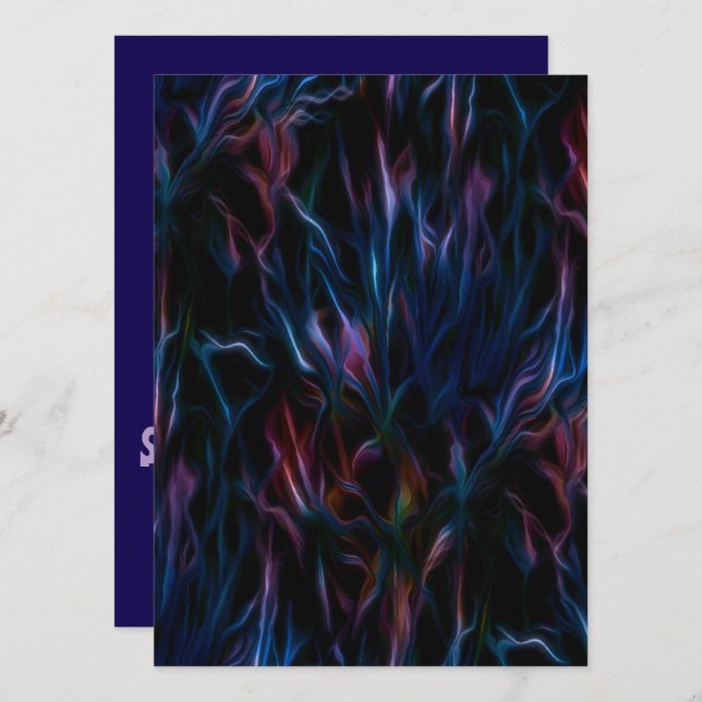 Jupiterische Nachtflora Einladung (Vorne/Hinten)