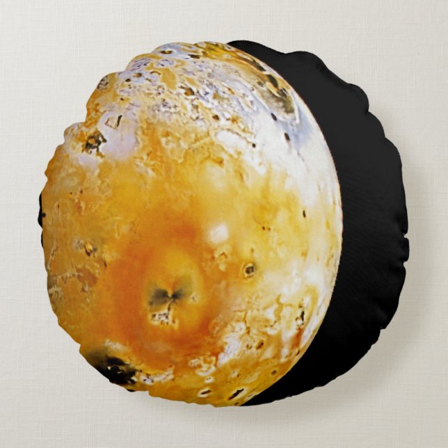 Jupitermond Io Rundes Kissen (Vorderseite)