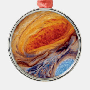 Jupiters Großer Roter Fleck - NASA Voyager-Foto Silbernes Ornament
