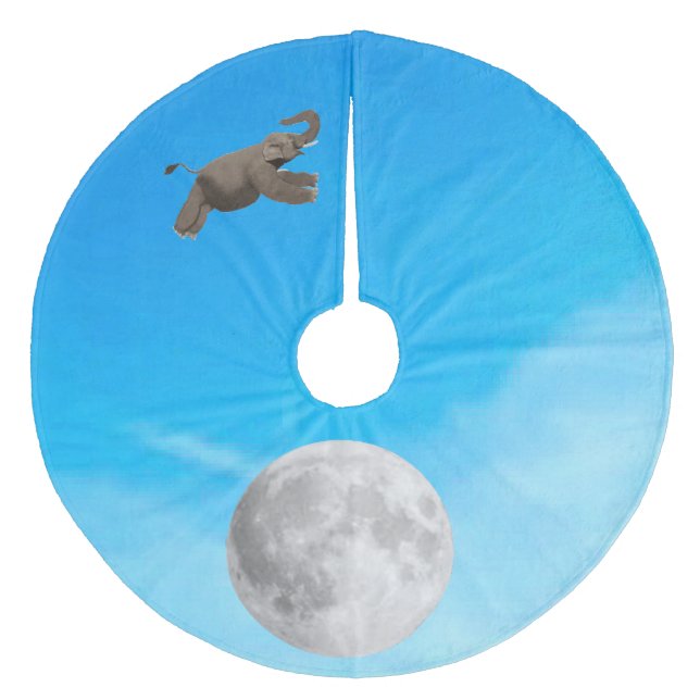 Jupon De Sapin En Molleton And The Elephant Jumped Over The Moon Tree Skirt (Devant)