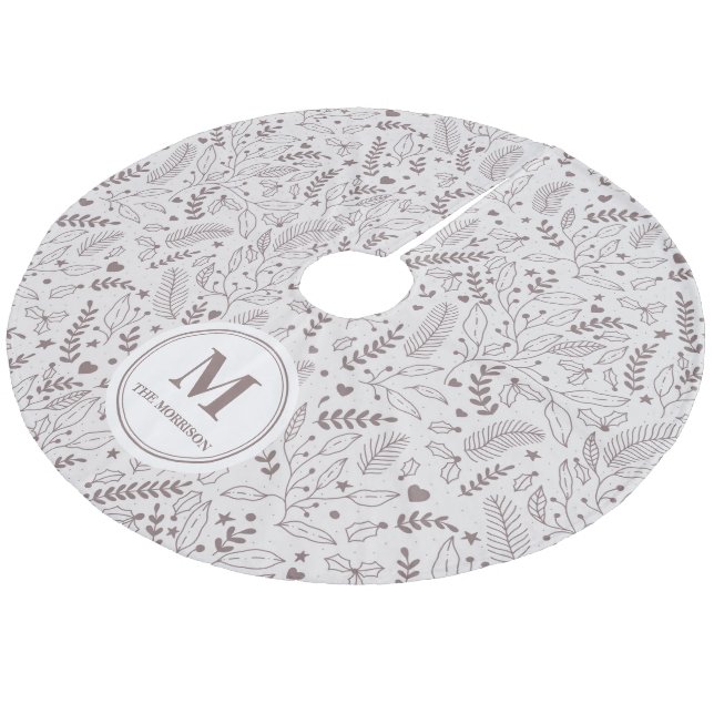 Jupon De Sapin En Molleton Élégant monogrammaire brun (Angle)