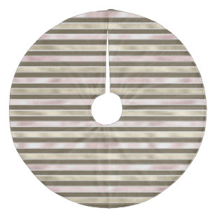 Jupon De Sapin En Molleton Glam Gold Blush Pink Brown stries