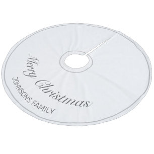 Jupon De Sapin En Molleton Joyeux Noël blanc minimaliste moderne