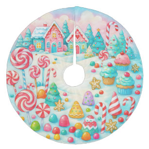 Jupon De Sapin En Molleton Jupe d'arbre de Noël Candyland