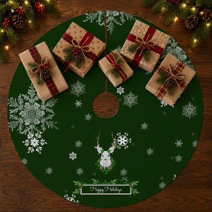 Jupon De Sapin En Molleton Jupe de sapin de Noël Renne Vert