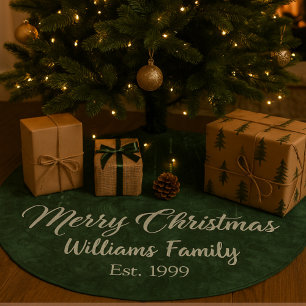 Jupon De Sapin En Molleton Lovely Green Joyeux Noël Floral