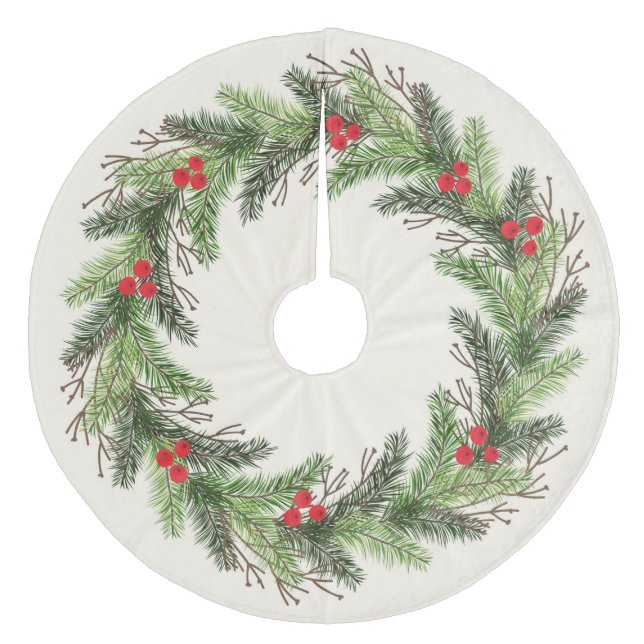 Jupon De Sapin En Molleton Noël Holly (Devant)