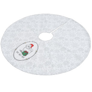 Jupon De Sapin En Molleton Noël Père Noël Bichon Frise Chien mignonne