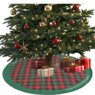Jupon De Sapin En Molleton Noël Rouge Vert Plaid Personnaliser