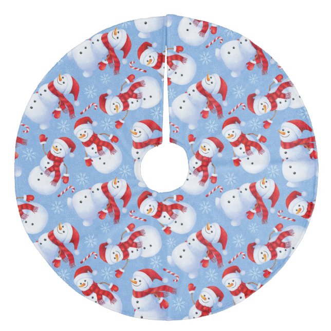 Jupon De Sapin En Molleton Noël Snowmen (Devant)