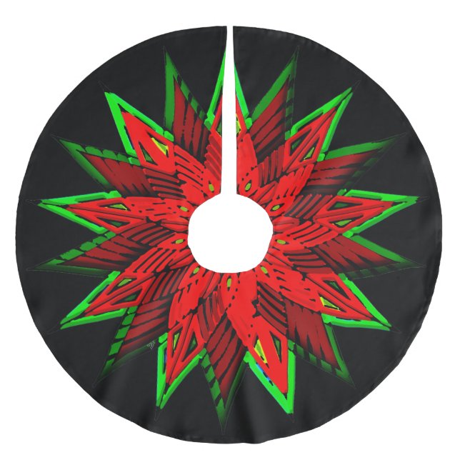 Jupon De Sapin En Molleton Poinsettia WOW (Devant)