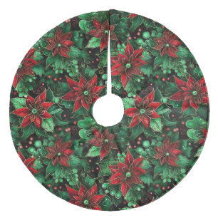 Jupon De Sapin En Molleton Poinsettias de Noël