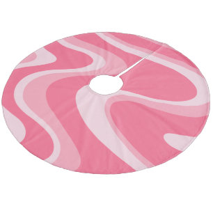 Jupon De Sapin En Molleton Trippy rose rétro Abstrait Motif Swirl