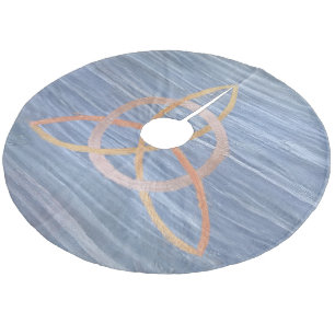 Jupon De Sapin En Molleton Triquetra Abstrait Blue Gold Celtic Trinity Knot