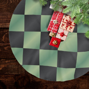 Jupon De Sapin En Polyester Brossé À damiers moderne vert olive noir dégradé
