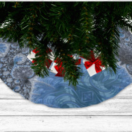 Jupon De Sapin En Polyester Brossé Abstrait bleu noir complexe fractal