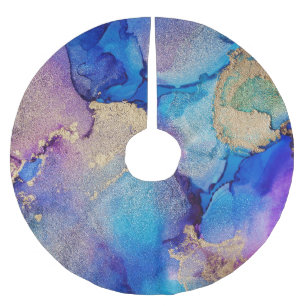 Jupon De Sapin En Polyester Brossé Abstrait coloré : Peinture à l'huile texturée.