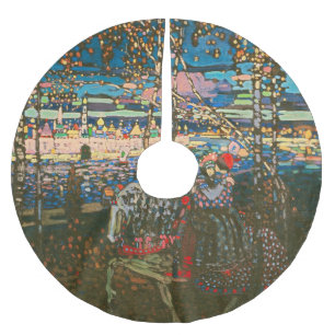 Jupon De Sapin En Polyester Brossé Abstrait Kandinsky équitation Couple coloré