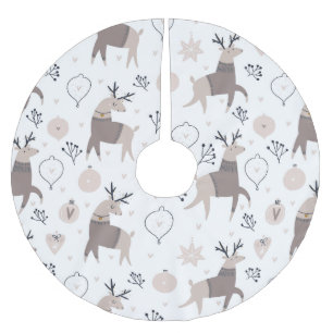 Jupon De Sapin En Polyester Brossé Accessoire d'arbre de Noël hygee renne saint