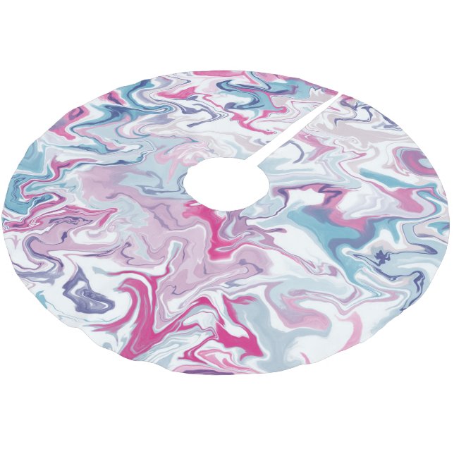 Jupon De Sapin En Polyester Brossé Acrylique liquide rose et bleu (Angle)