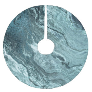 Jupon De Sapin En Polyester Brossé Agate Turquoise cristallisée Pierre marbrée noir