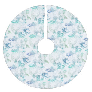 Jupon De Sapin En Polyester Brossé Alice au pays des merveilles Tea bleu vert arbre j