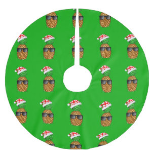 Jupon De Sapin En Polyester Brossé Ananas du père noël