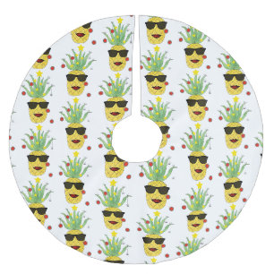 Jupon De Sapin En Polyester Brossé Ananas tropicaux amusants