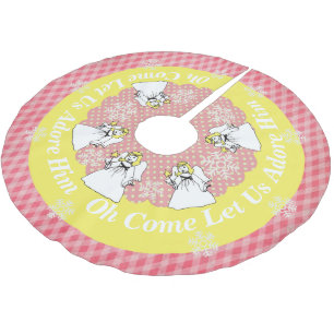 Jupon De Sapin En Polyester Brossé Angels rose Jaune Adore-Lui Jupe Arbre