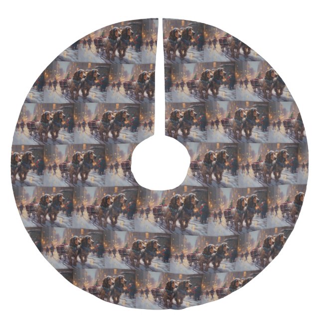 Jupon De Sapin En Polyester Brossé Anglais Cocker Spaniel Noël Festin Saison (Devant)