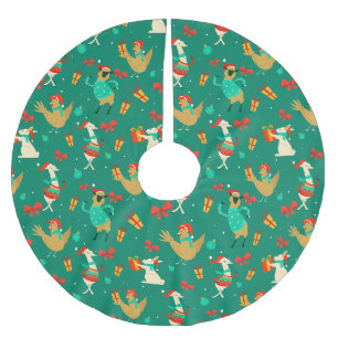 Jupon De Sapin En Polyester Brossé Animaux de Noël