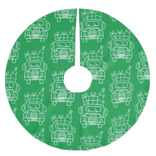 Jupon De Sapin En Polyester Brossé Aperçu camion de Noël Père Noël voiture vue avant
