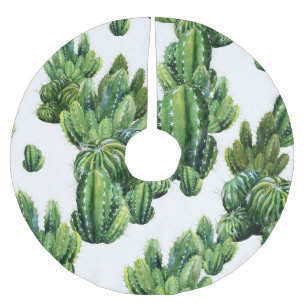 Jupon De Sapin En Polyester Brossé Aquarelle Cactus sans fil Motif d'illustration