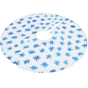 Jupon De Sapin En Polyester Brossé Aquarelle étoilée - bleu