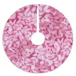 Jupon De Sapin En Polyester Brossé Aquarelle fleurs lilas : arrière - plan rose