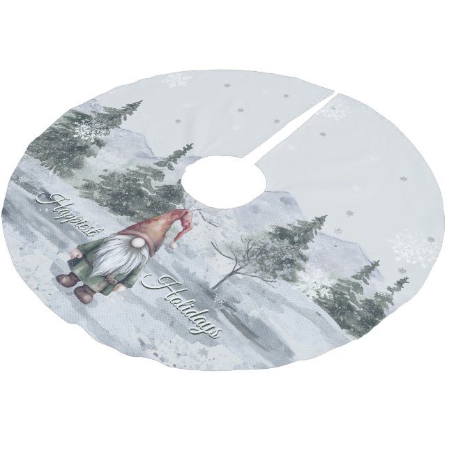 Jupon De Sapin En Polyester Brossé Aquarelle Gnome (Angle)