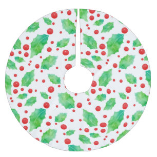 Jupon De Sapin En Polyester Brossé Aquarelle Holly Motif Bandana