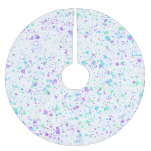 Jupon De Sapin En Polyester Brossé Aquarelle Paint Splatt Arbre de Noël Jupe