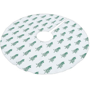 Jupon De Sapin En Polyester Brossé Aquarelle Pine Tree Noël