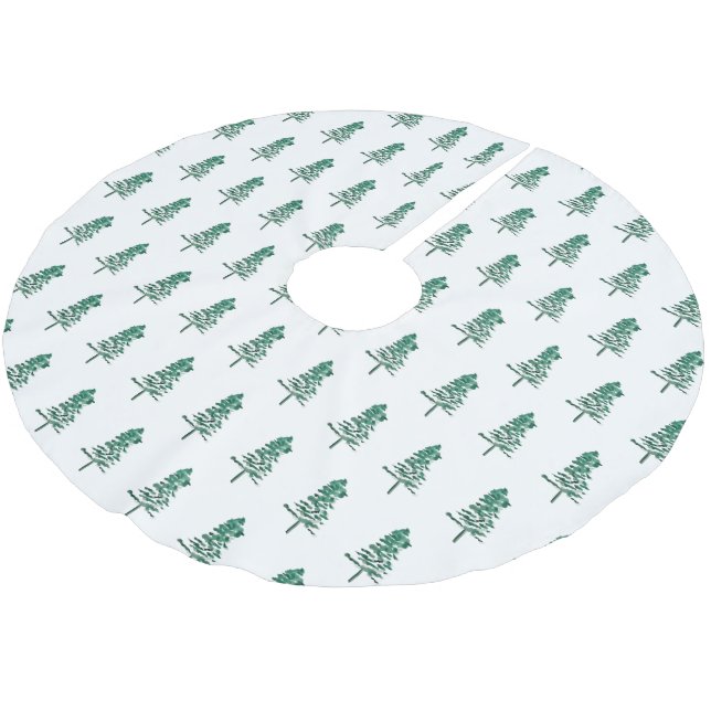 Jupon De Sapin En Polyester Brossé Aquarelle Pine Tree Noël (Angle)