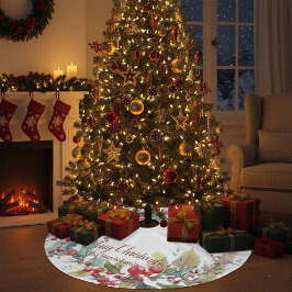 Jupon De Sapin En Polyester Brossé Aquarelle sainte couronne personnalisée Noël