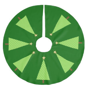Jupon De Sapin En Polyester Brossé Arbre de Noël moderne de point de polka de vert d