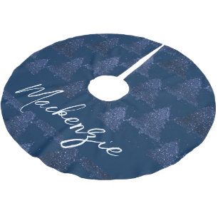 Jupon De Sapin En Polyester Brossé Arbre de Noël Moody   Classy Navy Blue Splatter