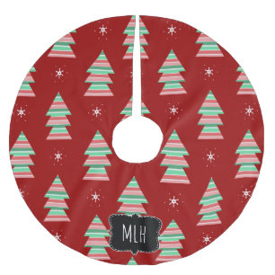 Jupon De Sapin En Polyester Brossé Arbre de Noël Stripes Flèches de neige Famille Ini